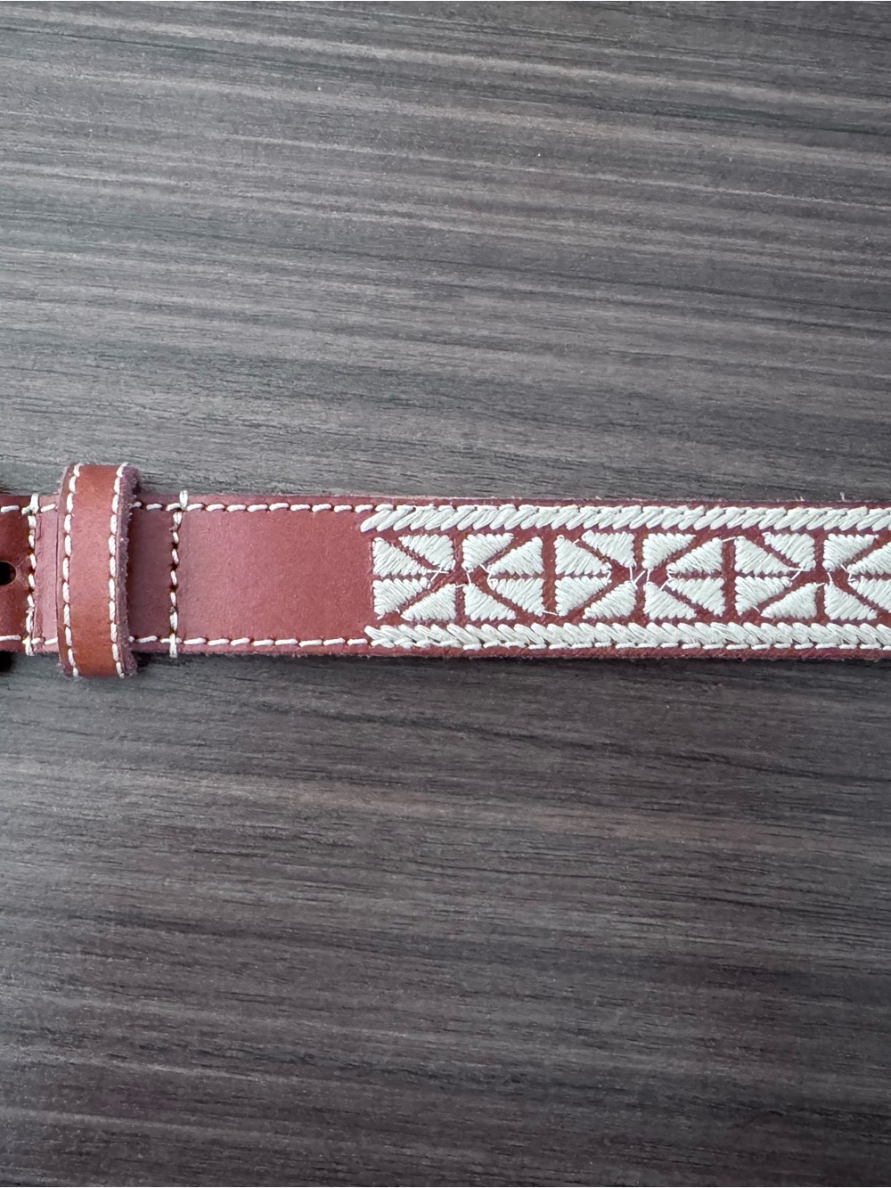 Lucky Brand Brown Leather Embroidered Belt